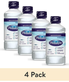 (4 pack) Pedialyte Electrolyte Drink, Unflavored, 1 Liter 1 litre